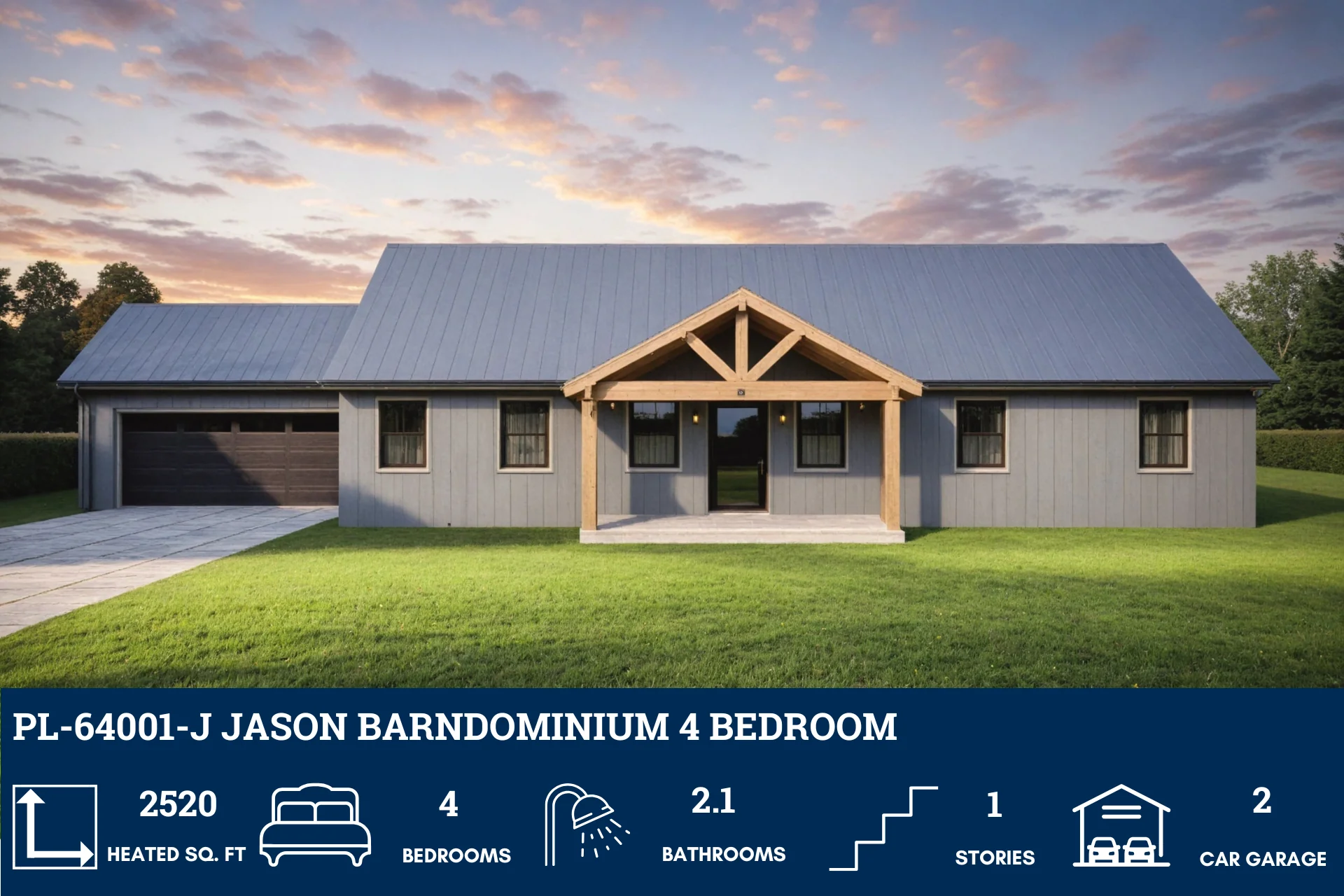 PL-64001-J Jason Barndominium House Plan - Image 2