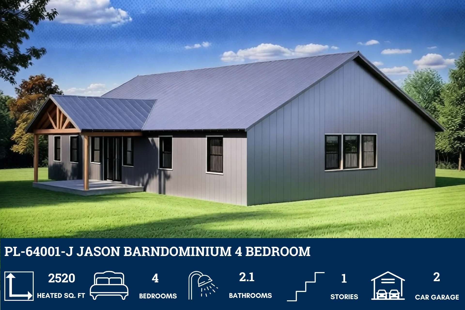 PL-64001-J Jason Barndominium House Plan - Image 3