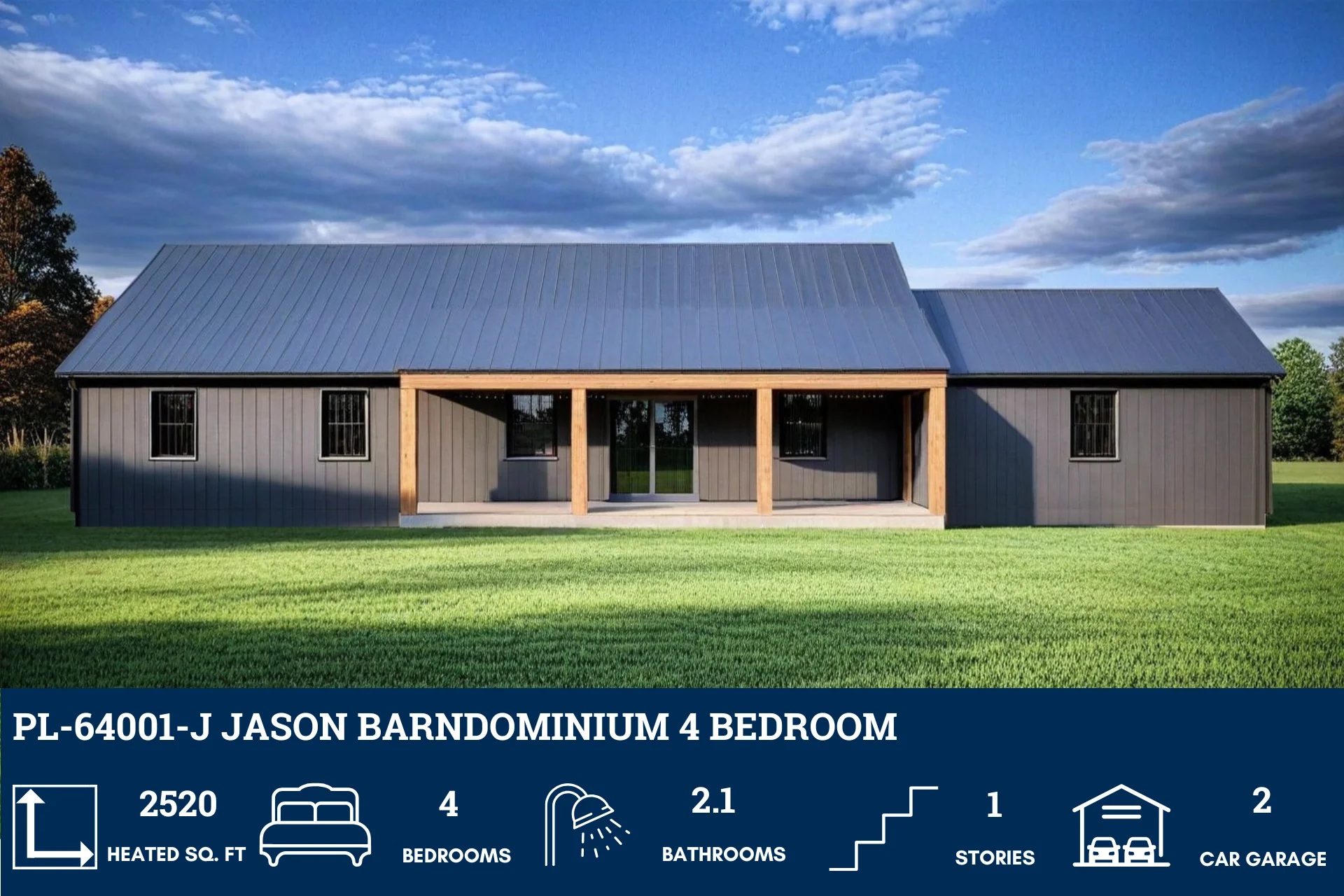 PL-64001-J Jason Barndominium House Plan - Image 4