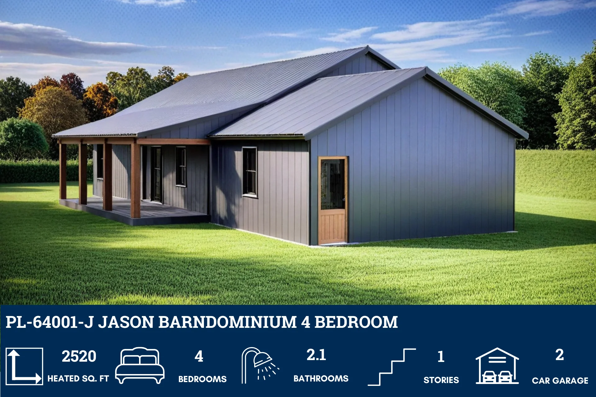 PL-64001-J Jason Barndominium House Plan - Image 5