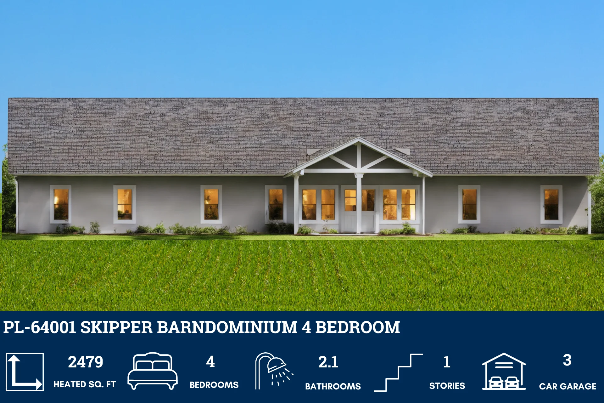 PL-64001 Skipper Barndominium House Plan - Image 6