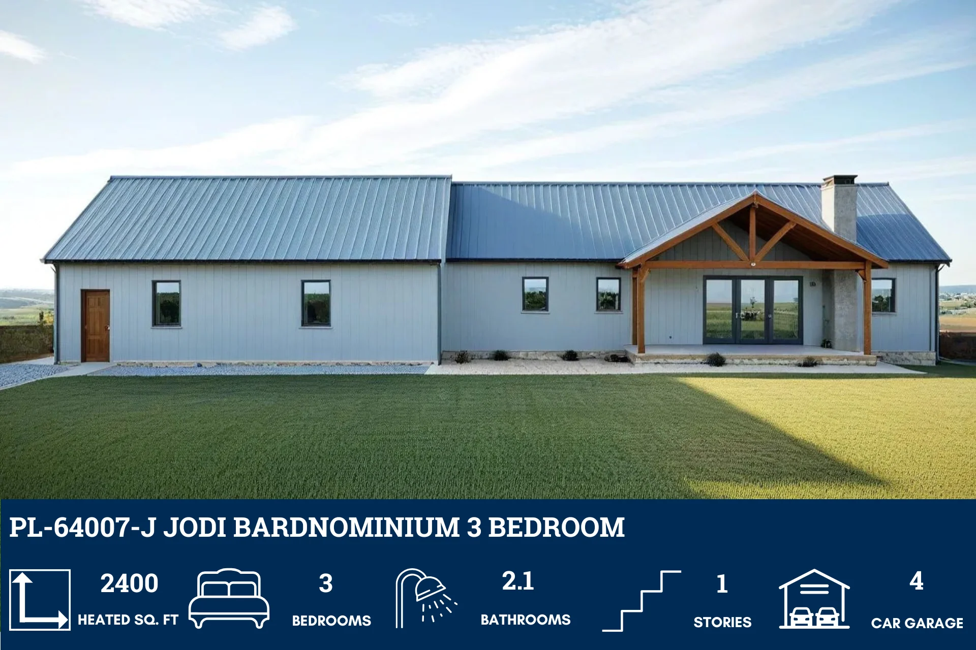 PL-64007-J Jodi Barndominium House Plan - Image 3
