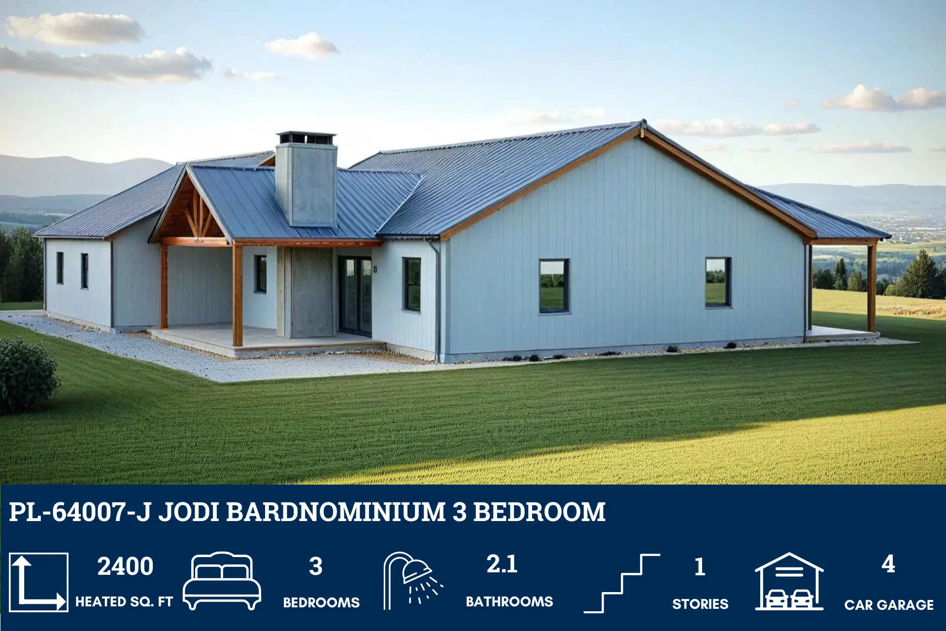 PL-64007-J Jodi Barndominium House Plan - Image 4