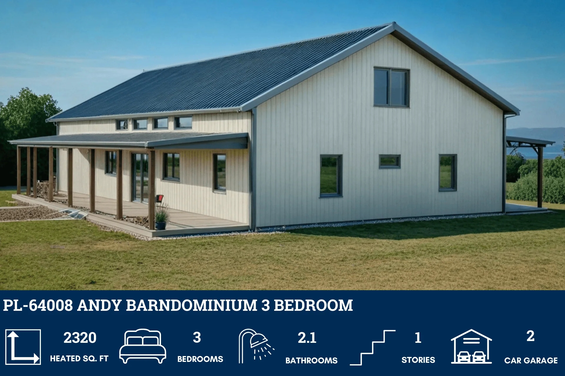 PL-64008 Andy Barndominium House Plan - Image 2