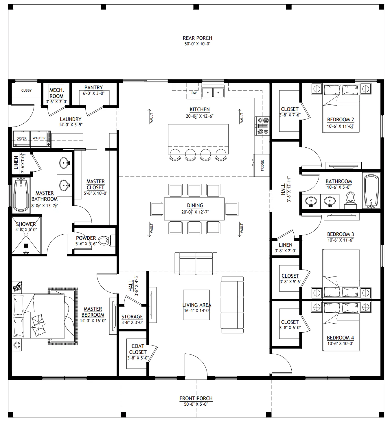 PL-64013-C Centerfield Barndominium House Plan - Image 15