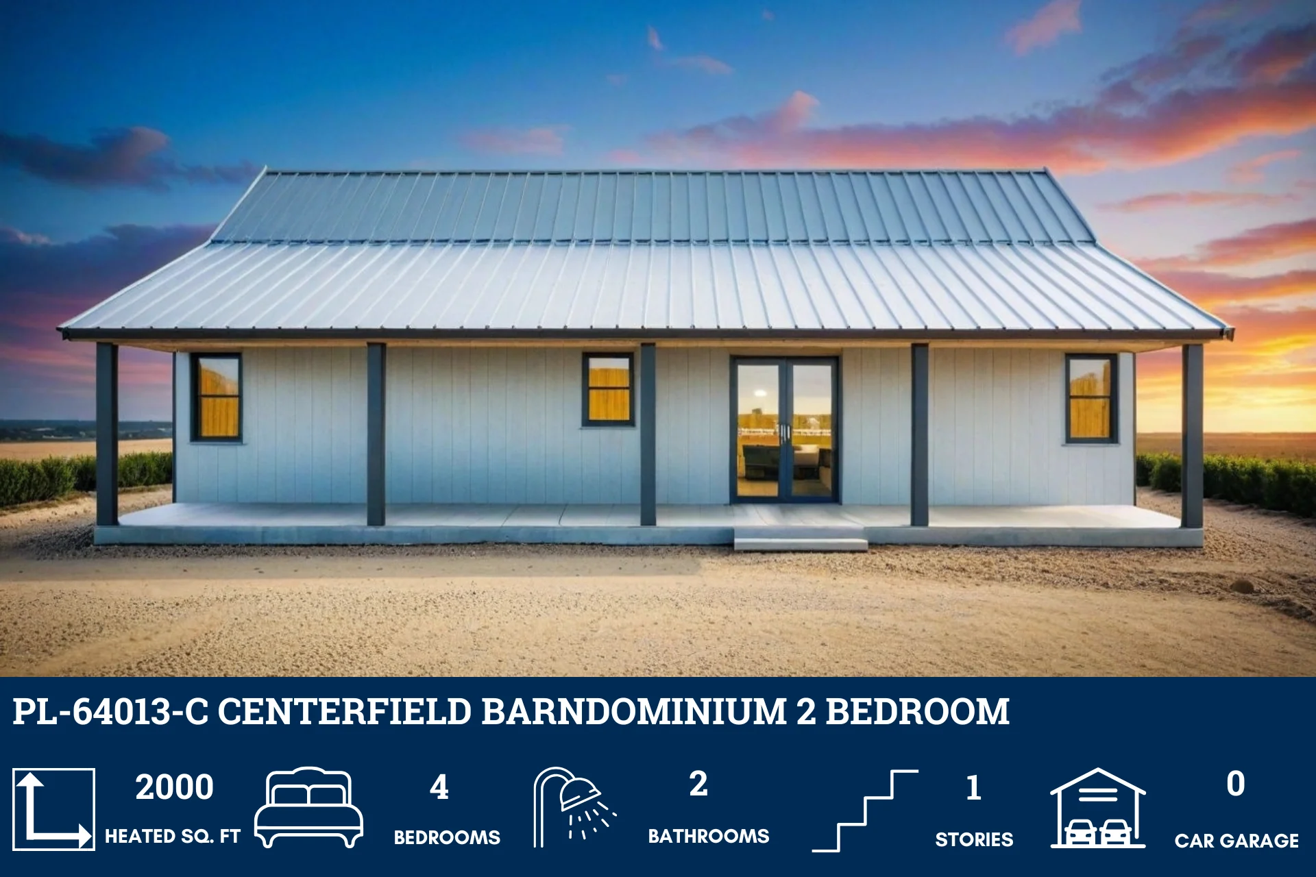 PL-64013-C Centerfield Barndominium House Plan - Image 3