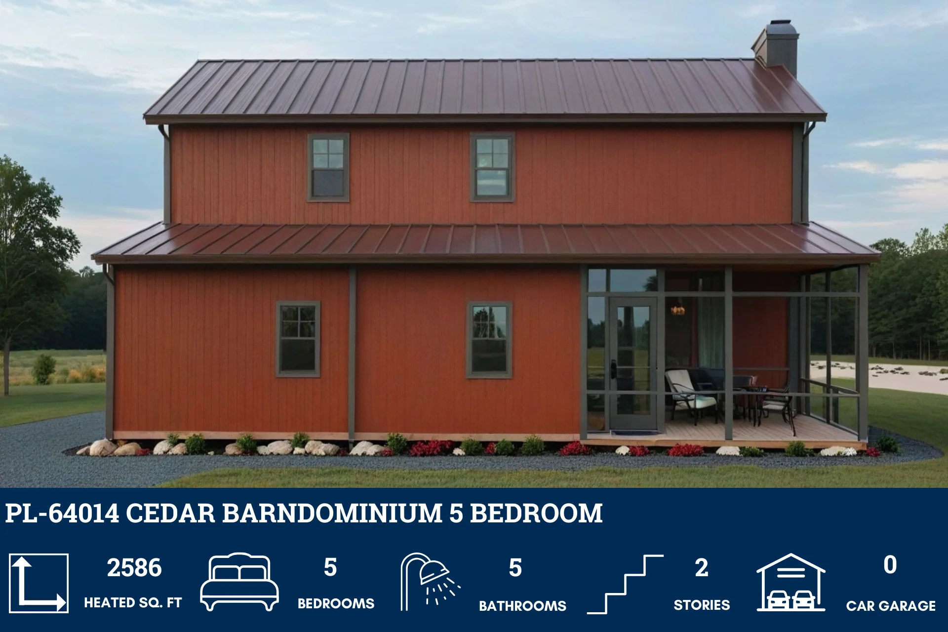 PL-64014 Cedar Barndominium House Plan - Image 3