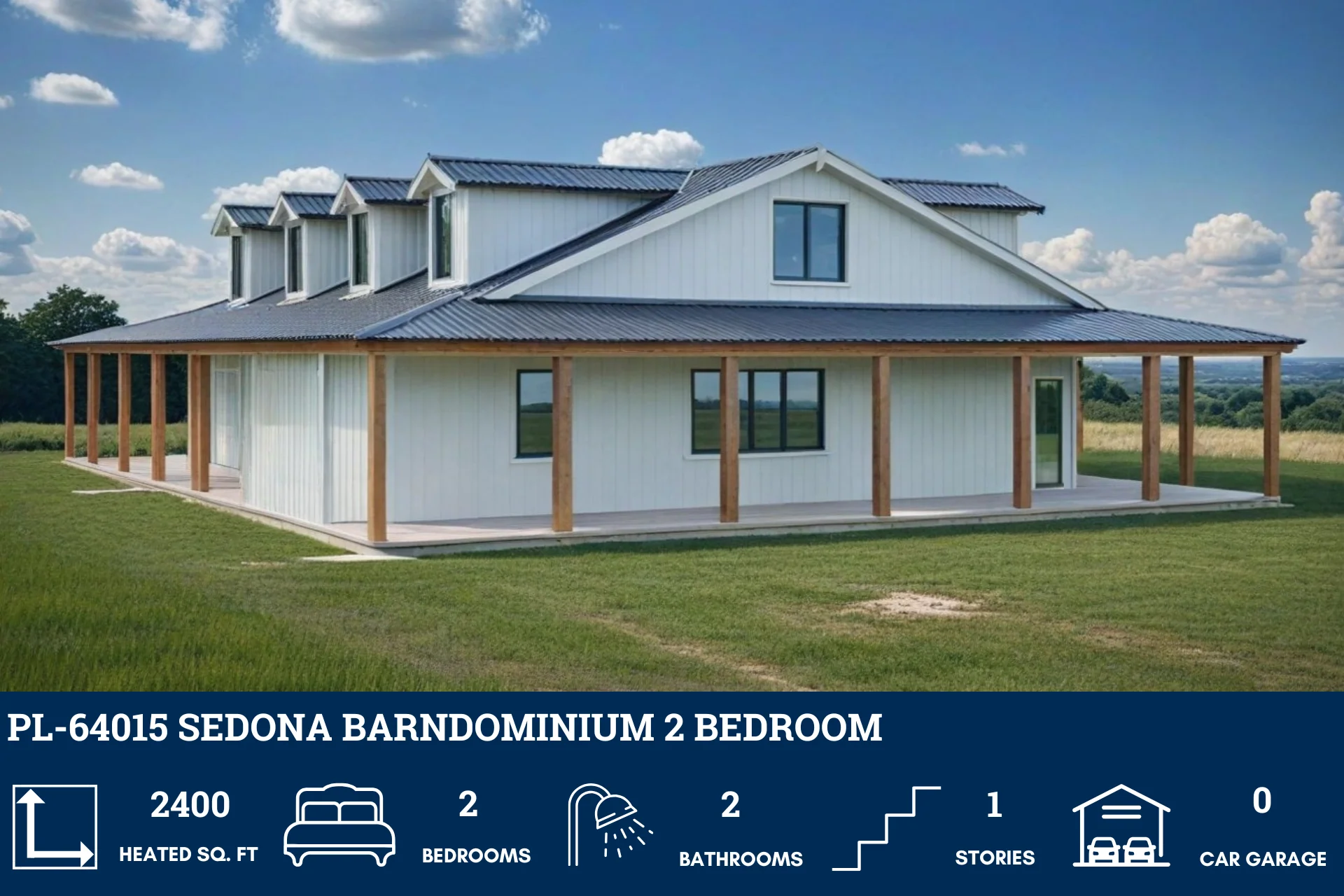PL-64015 Sedona Barndominium House Plan - Image 3
