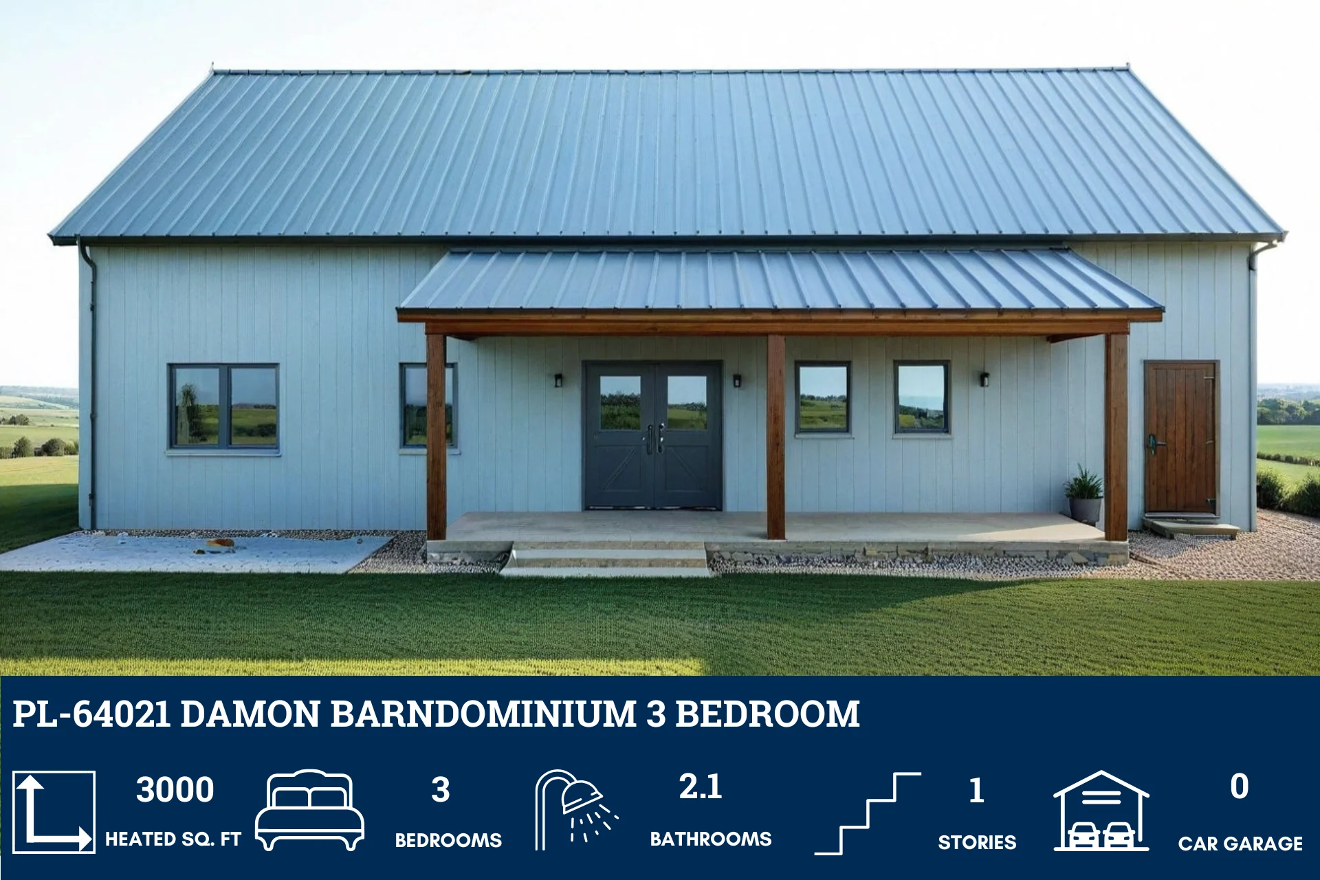 PL-64021 Damon Barndominium House Plan - Image 3
