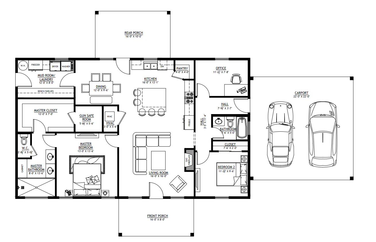 PL-64024 Thompson Barndominium House Plan - Image 12
