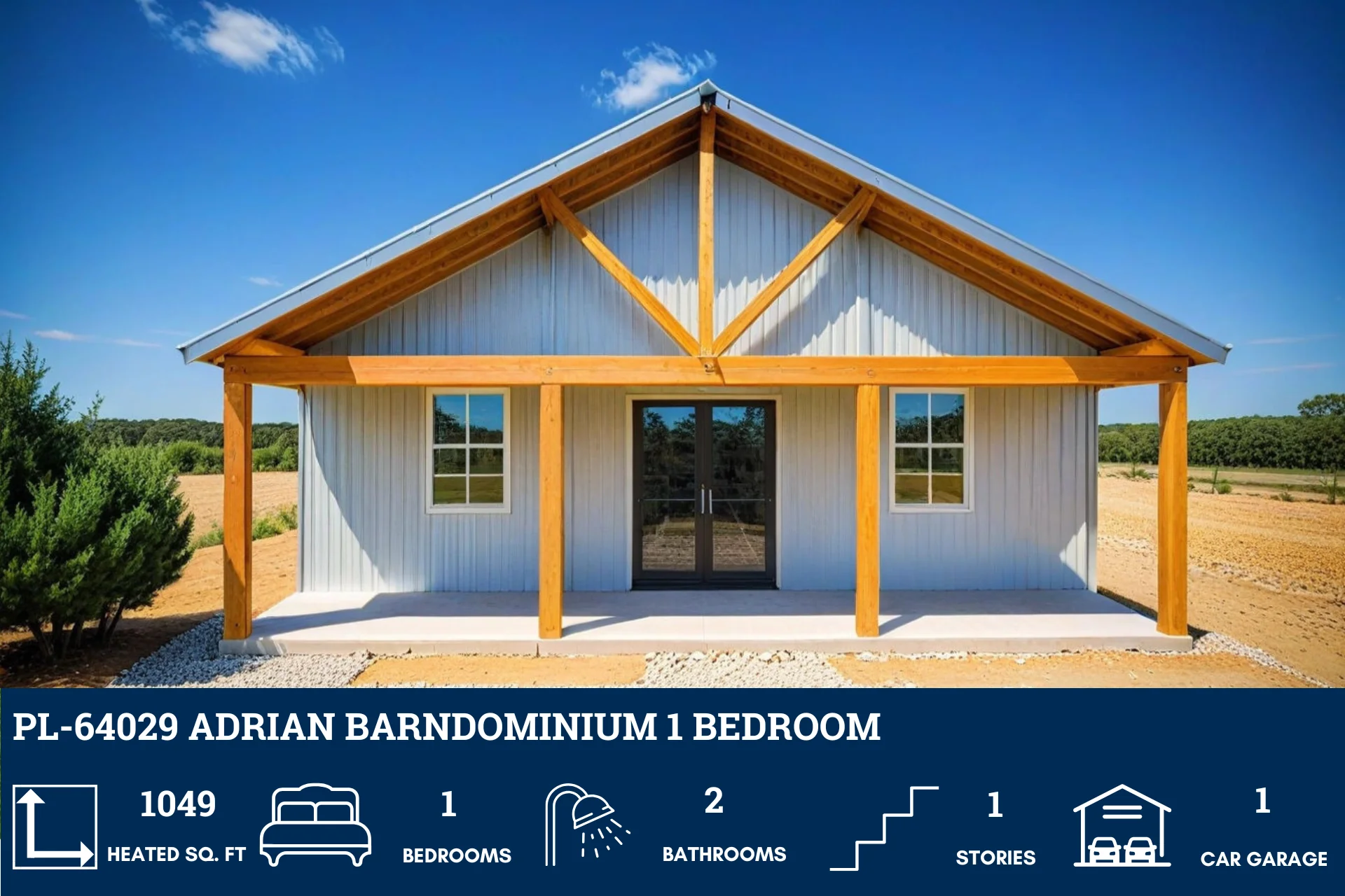 PL-64029 Adrian Barndominium House Plan - Image 3
