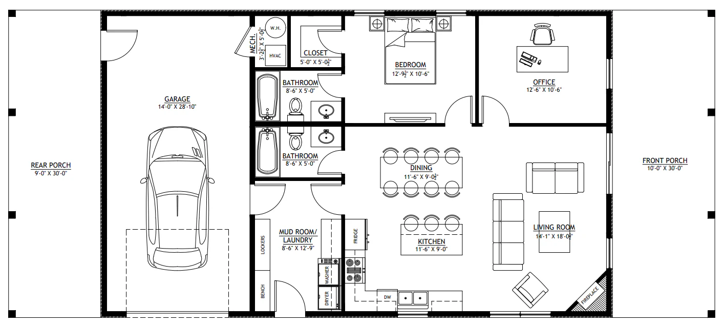 PL-64029 Adrian Barndominium House Plan - Image 5
