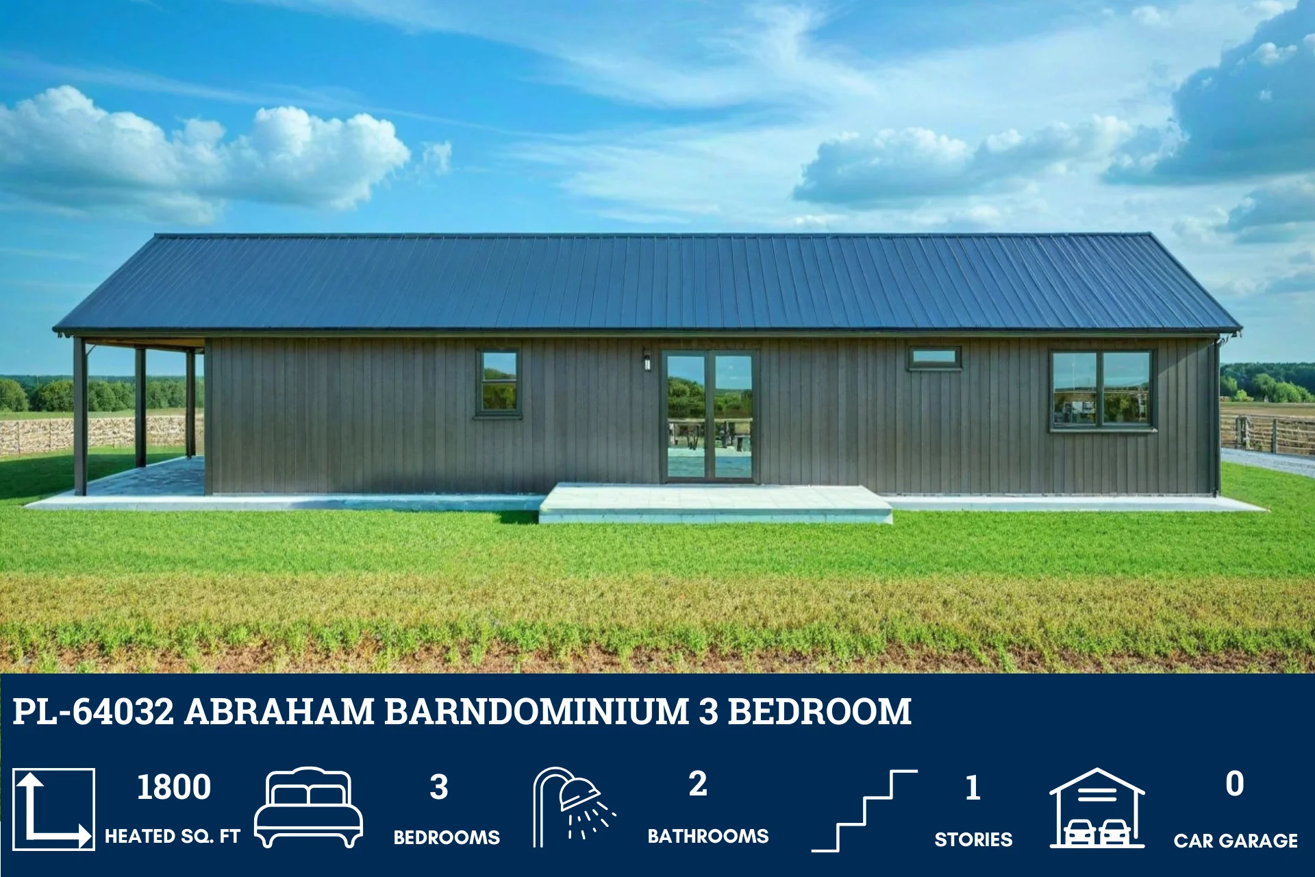 PL-64032 Abraham Barndominium House Plan - Image 7