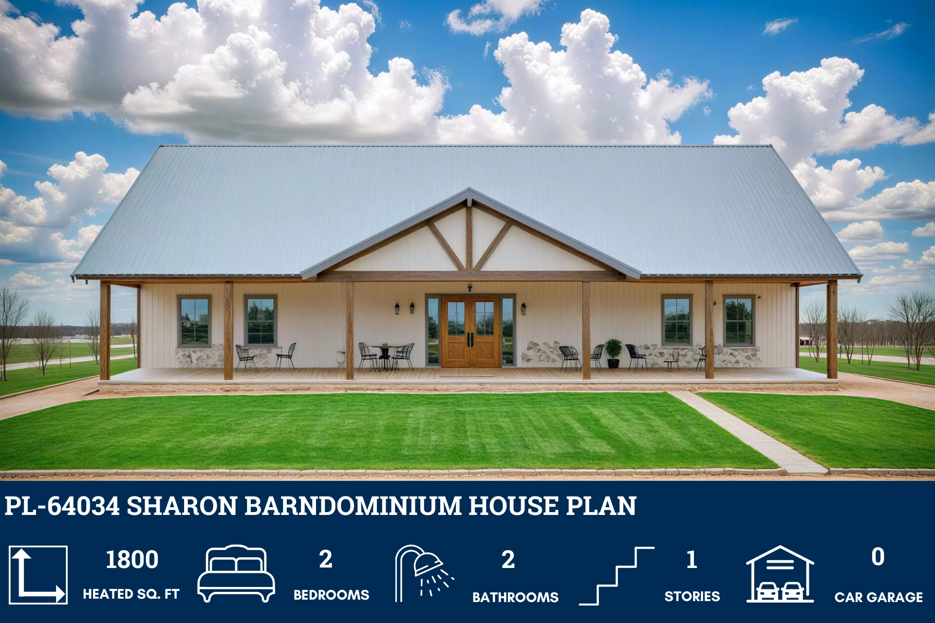 PL-64034 Sharon Barndominium House Plan - Image 2