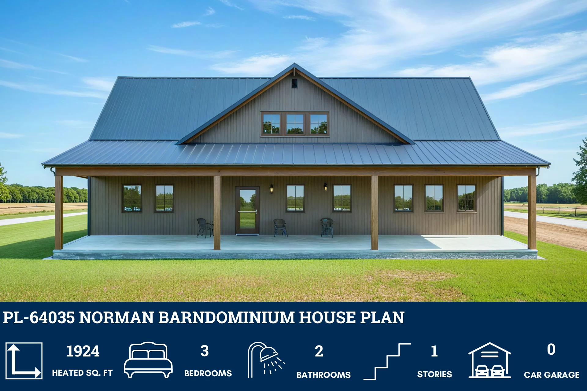 PL-64035 Norman Barndominium House Plan - Image 5