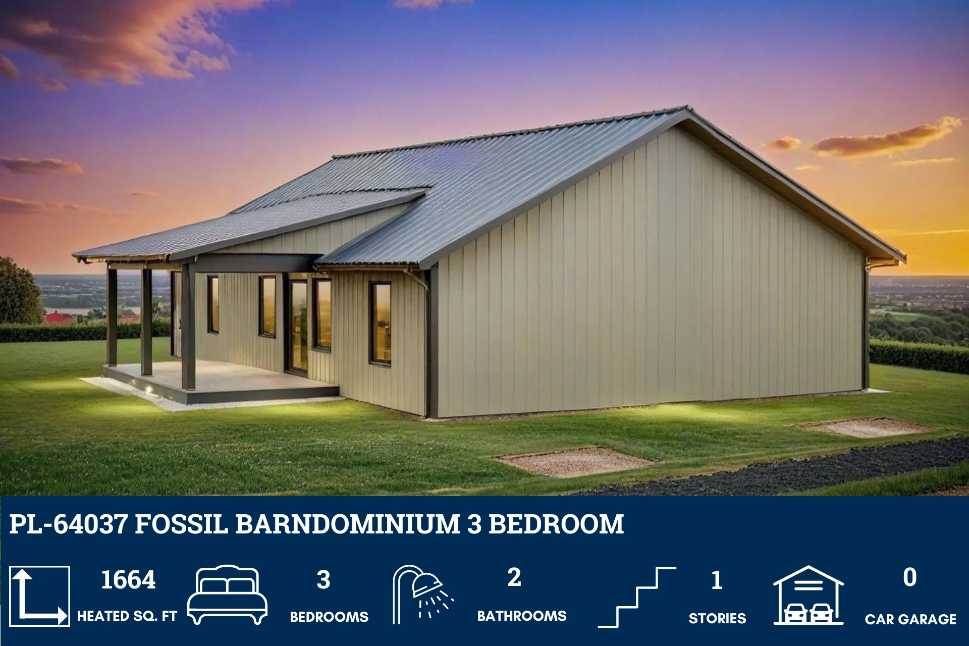 PL-64037 Fossil Barndominium House Plan - Image 5