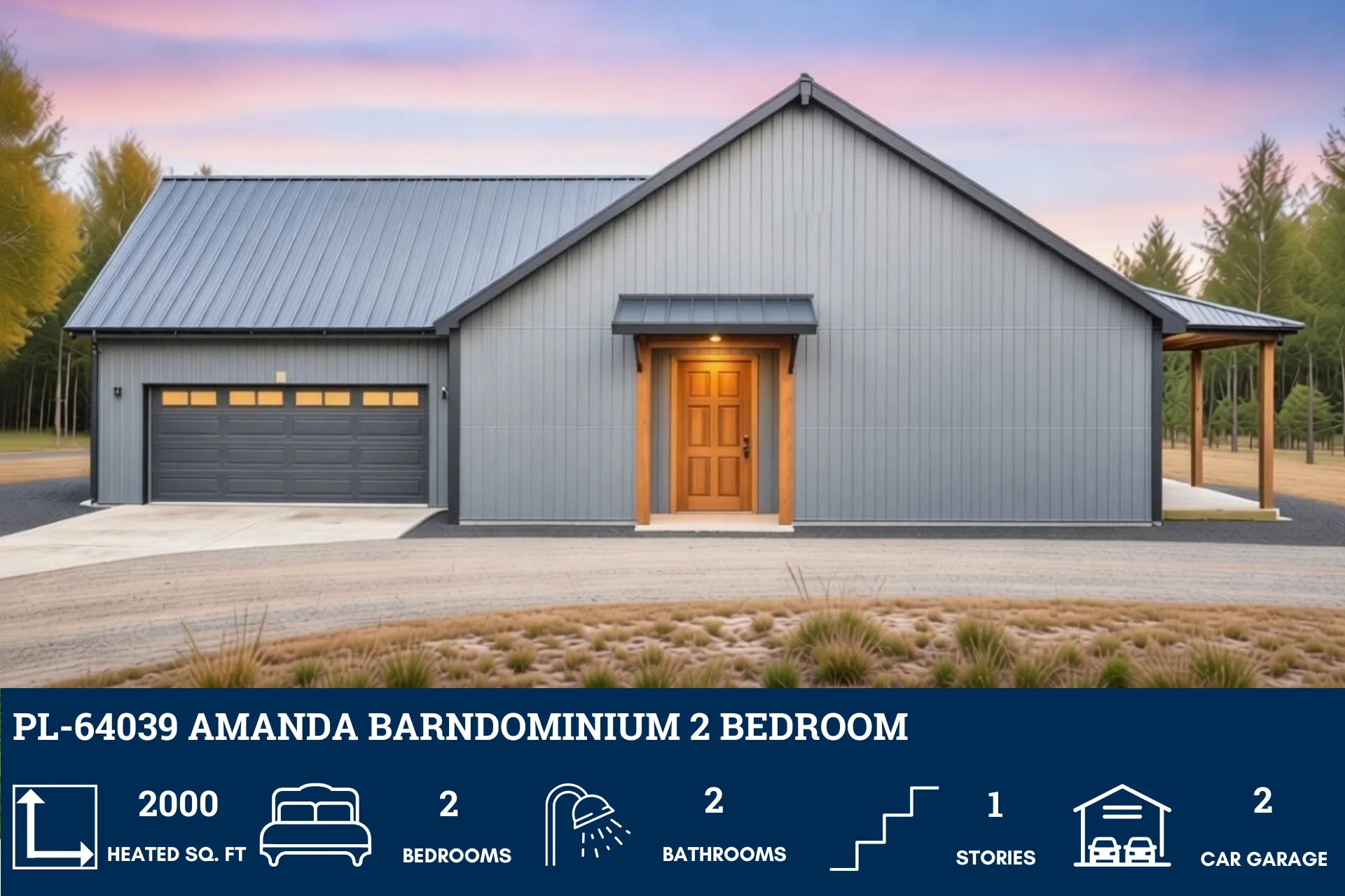 PL-64039 Amanda Barndominium House Plan - Image 4