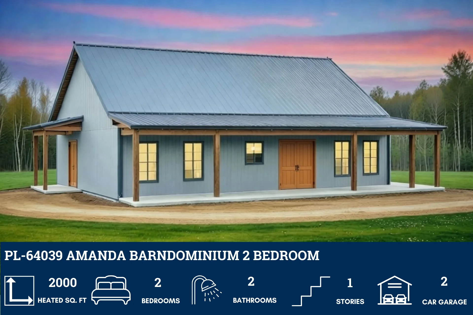 PL-64039 Amanda Barndominium House Plan - Image 5