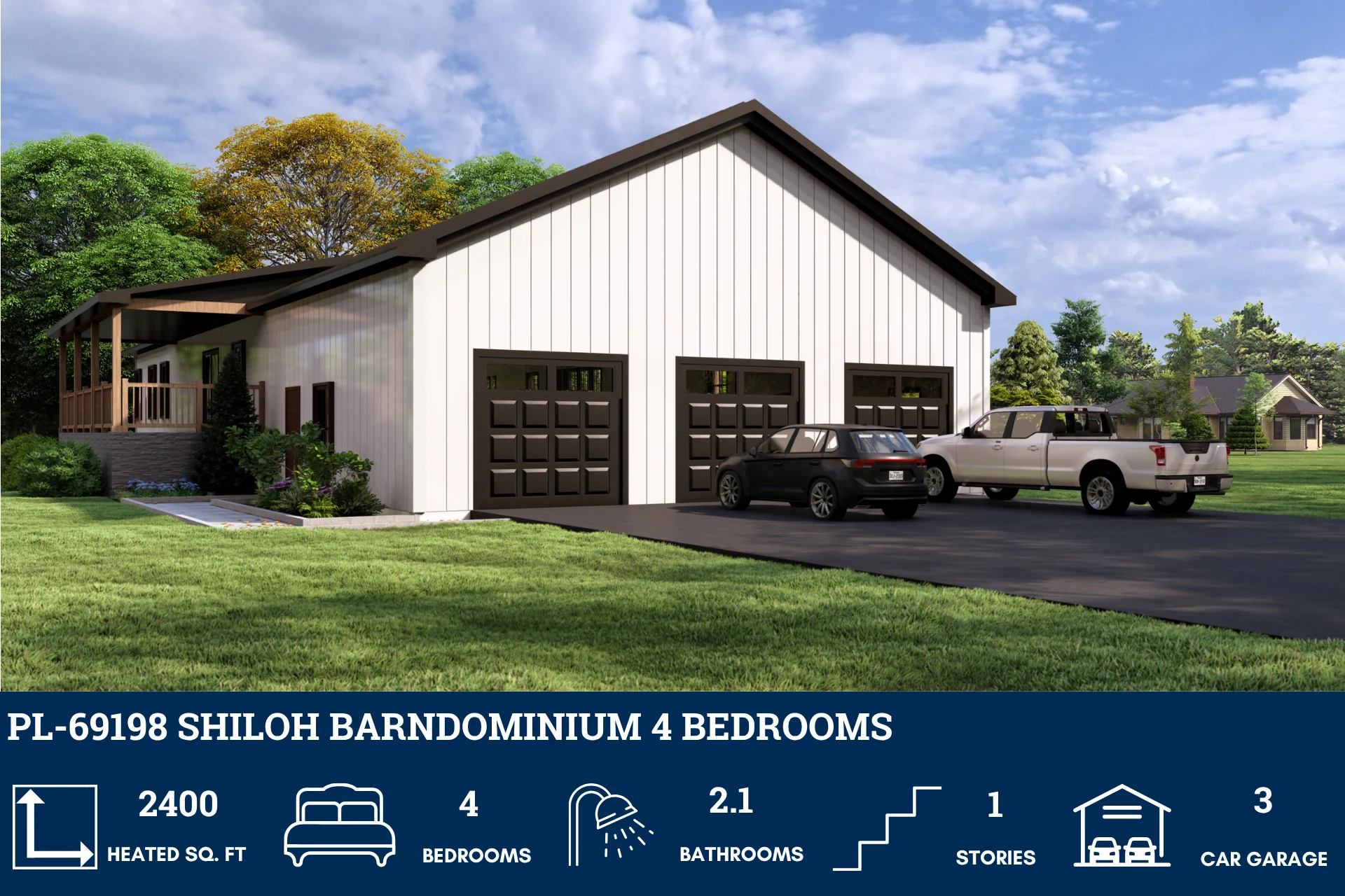 PL-69198 Shiloh Barndominium House Plan - Image 4