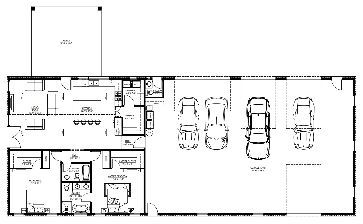 PL-71007-M Michelle Barndominium House Plan - Image 9