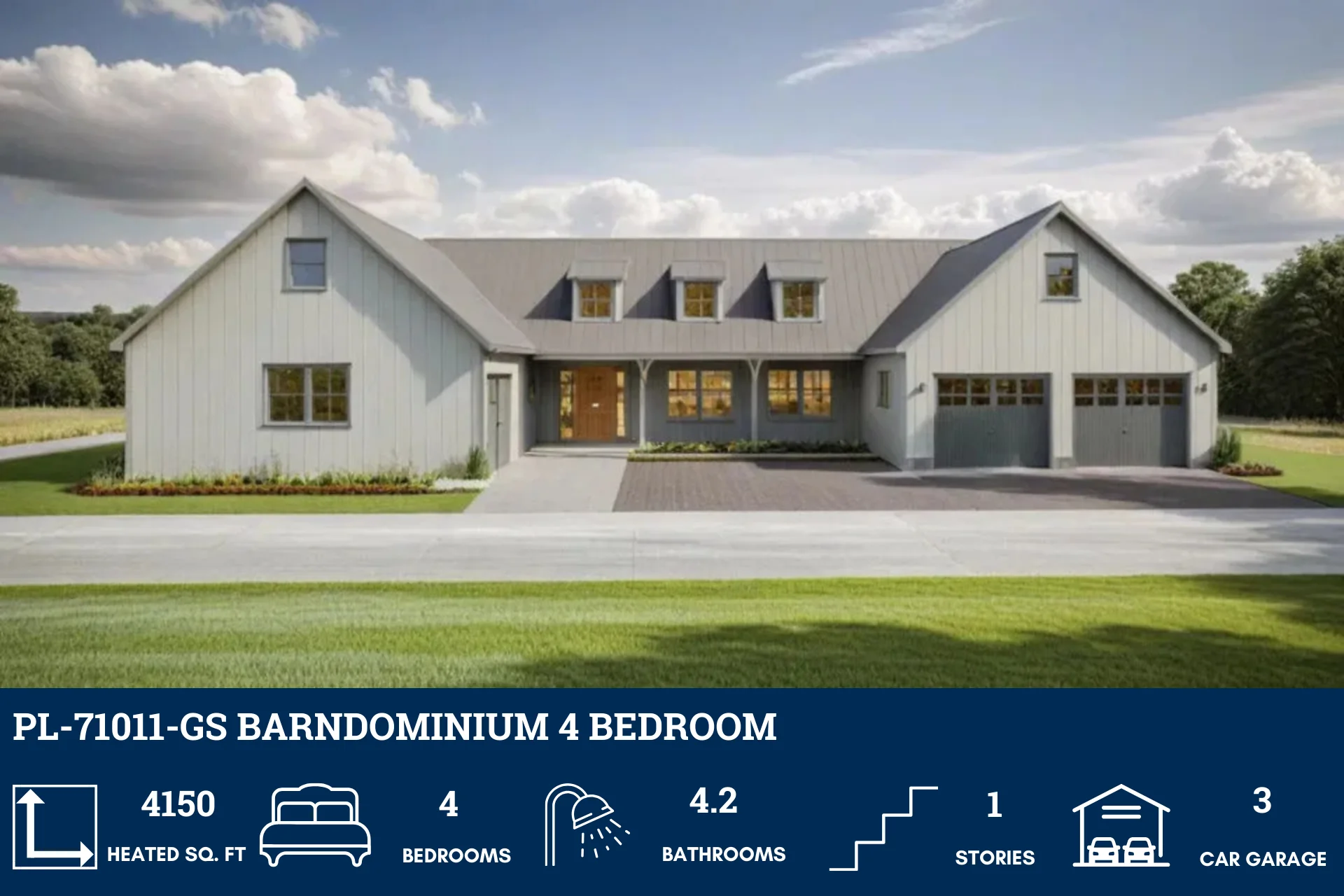 PL-71011-GS Barndominium House Plan - Image 2