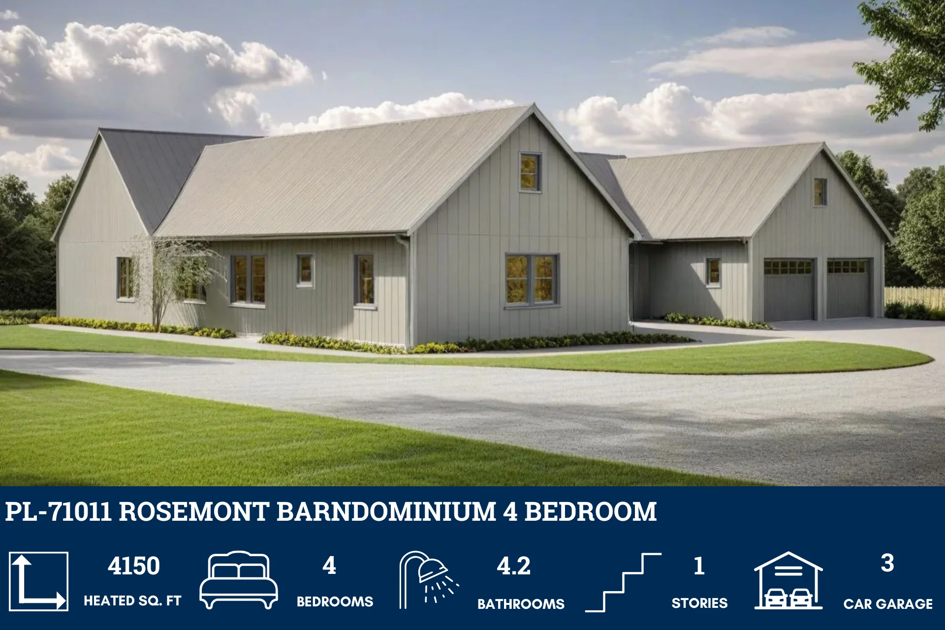 PL-71011 Rosemont Barndominium House Plans - Image 3