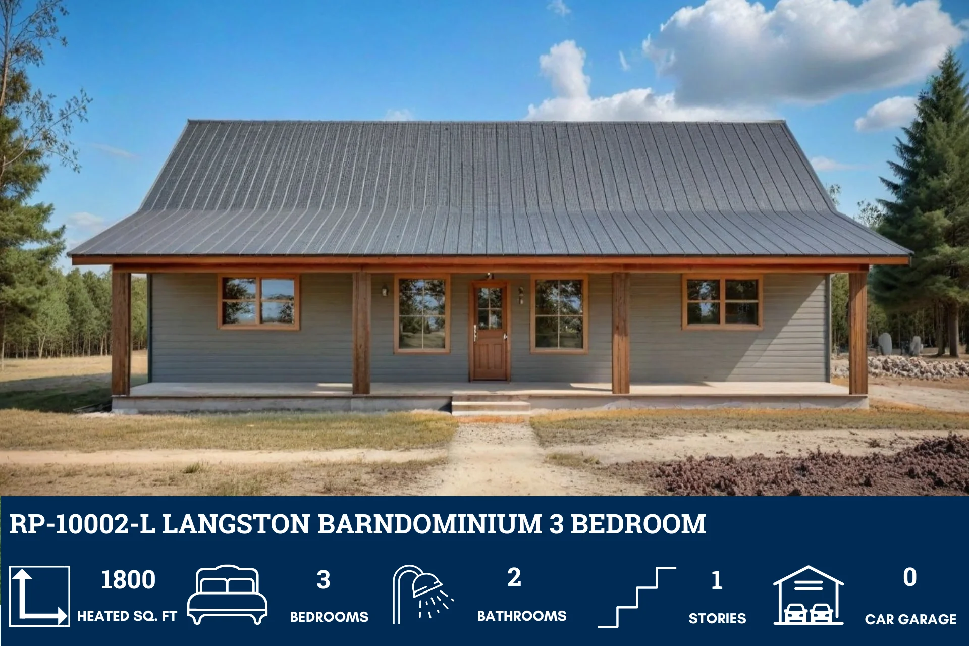 RP-10002-L Langston Barndominium  House Plan - Image 3