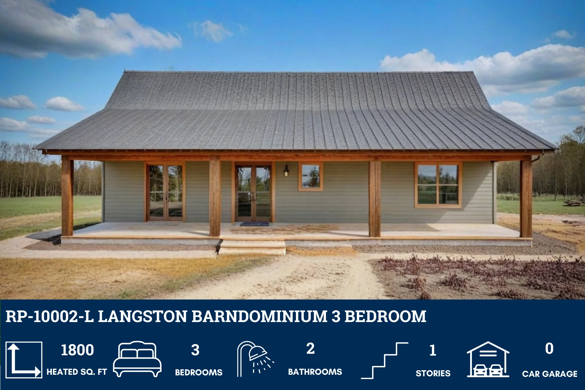 RP-10002-L Langston Barndominium  House Plan - Image 4