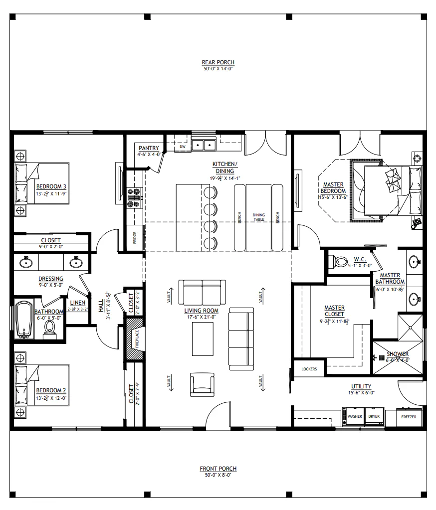 RP-10002-L Langston Barndominium  House Plan - Image 9