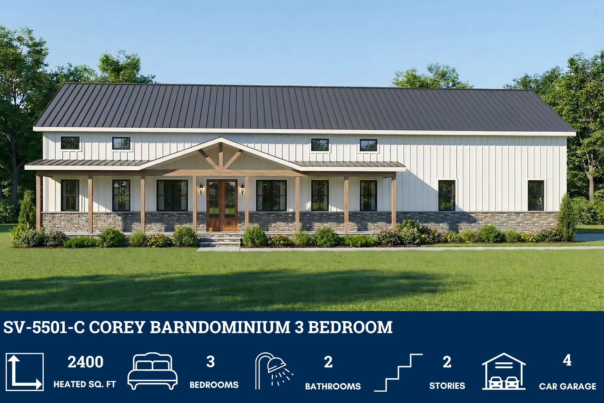 SV-5501-C Corey Barndominium House Plan