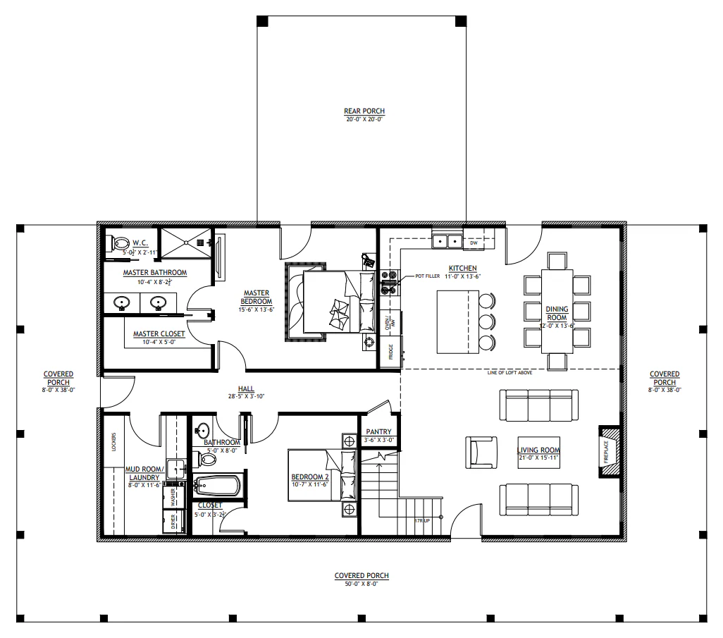 SV-5505-W Waters Barndominium House Plan - Image 8