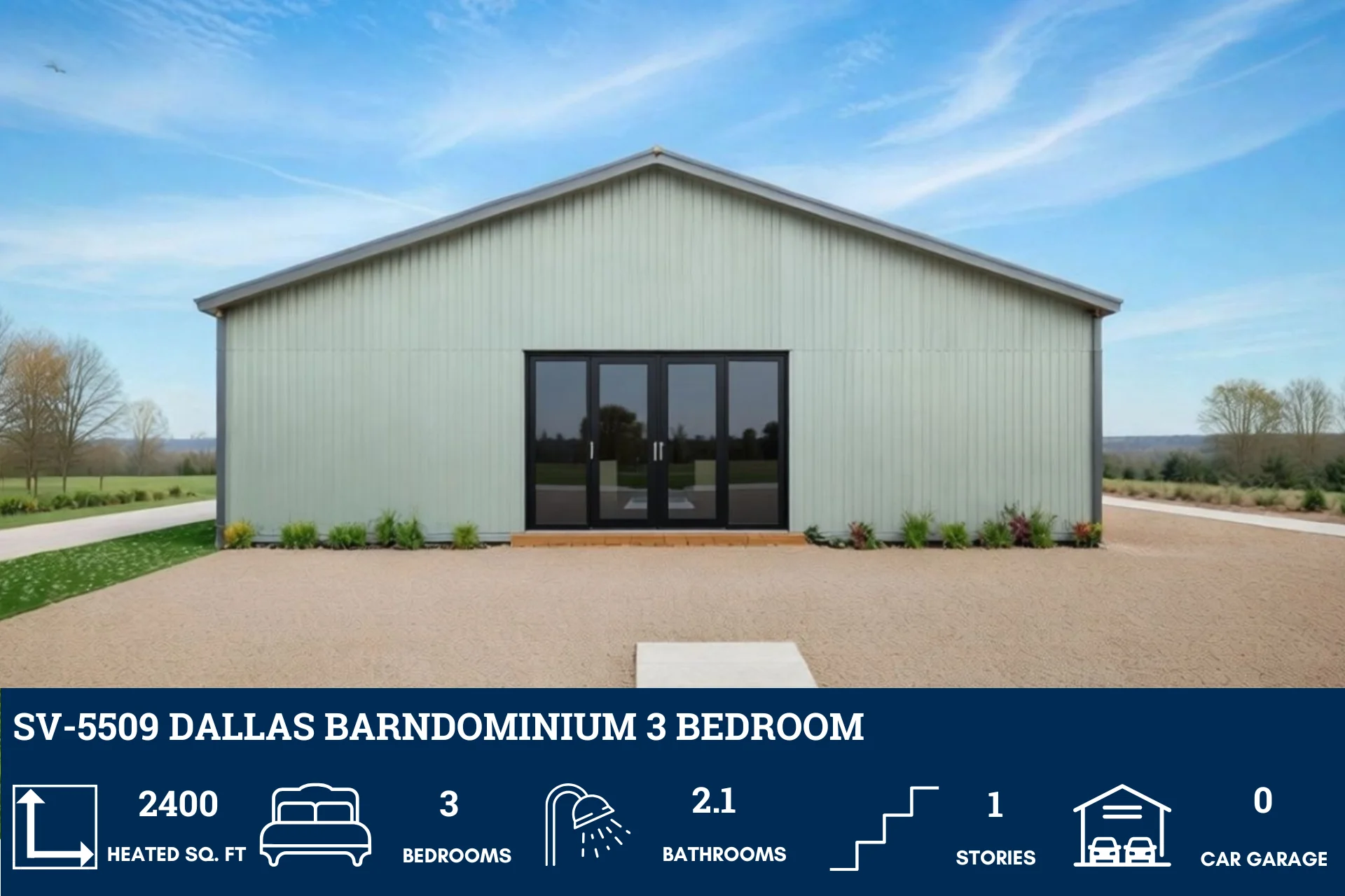 SV-5509 Dallas Barndominium House Plan - Image 2